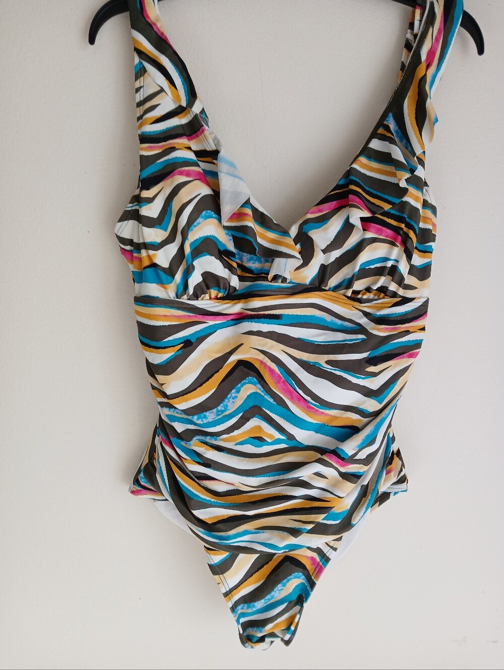 DKNY One piece Swimsuit Size 14 Striped